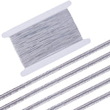 48 Yards Flat Nylon Elastic Cord/Band, with Rubber Inside, Webbing Garment Sewing Accessories, Light Grey, 3mm