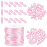 Round Nylon Braided String Threads with Plastic Breakaway Clasps, Mixed Color, Clasps: 24x9mm, Hole: 2.5mm, Thread: 2mm