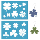 Acrylic Earring Handwork Template, Card Leather Cutting Stencils, Deep Sky Blue, Clover Pattern, 130x90x2mm, 2pcs/set