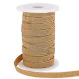 20 Yards Polyester Elastic Cords, with Glitter Powder, Flat, Gold, 9mm