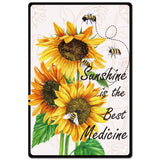 Tinplate Sign Poster, Vertical, for Home Wall Decoration, Rectangle, Sunflower Pattern, 300x200x0.5mm