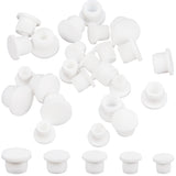 30Pcs 5 Styles Silicone Bottle Seal Plug, Reusable Replacement Bottle Stopper, Flat Round, White, 14~20x9~13mm, 6pcs/style