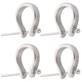 4Pcs 925 Sterling Silver Teardrop Pendant Bails with Ball Head Pins, with S925 Stamp, Platinum, 10x8x2.5mm, Pin: 15.5x0.4mm