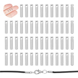 100Pcs 304 Stainless Steel Cord Ends, End Caps, Column, Stainless Steel Color, 7x1.6mm, Hole: 0.6mm, Inner Diameter: 1mm