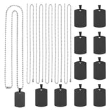 DIY Blank Stamping Rectangle Pendant Necklace Making Kits, Including 304 Stainless Steel Big Pendants & Stainless Steel Necklace Making, Stainless Steel Color, 20Pcs/box