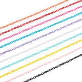 ABS Plastic Cable Chains, Oval, Mixed Color, 14.96 inch~15.35 inch(38~39cm), 5.5~6mm, 20strands/set