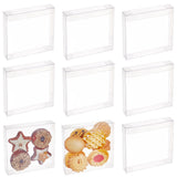 Transparent PET Box, Candy Treat Gift Box, for Wedding Party Baby Shower Packing Box, Square, Clear, 11.1x11x1.95cm