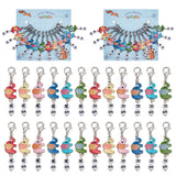 Polka Dot Elephant Alloy Enamel Pendant Locking Stitch Markers, Zinc Alloy Lobster Claw Clasps Stitch Marker, Mixed Color, 5.8cm, 6 color, 2pcs/color, 12pcs/set