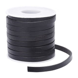 Cowhide Cords, for Jewerly and Garments, Black, 6x2mm, about 10.94 Yards(10m)/Roll