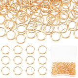 300Pcs Brass Open Jump Rings, Long-Lasting Plated, Round Ring, Real 18K Gold Plated, 21 Gauge, 6x0.7mm, Inner Diameter: 4.6mm