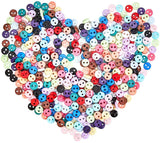 Nylon Tiny Button, Micro Buttons, Sewing Buttons, 2-Hole, Mixed Color, 4.5x1.5mm, Hole: 0.8mm, 450pcs/box