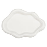 Cloud Shape Handmade Porcelain Desktop Storage Tray, Jewelry Keychain Trinket Ornament Organizer for Decoration, White, 135x195x18mm