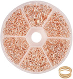 Iron Open Jump Rings, Rose Gold, 4~10x0.7~1mm, about 2.6~8mm inner diameter