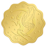 Self Adhesive Gold Foil Embossed Stickers, Medal Decoration Sticker, Fairy Pattern, 5x5cm
