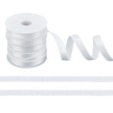 Polyester Elastic Shoulder Strap, with Plastic Empty Spools, for Sewing Bra Straps Making, White, 10mm, about 10.94 Yards(10m)/Roll