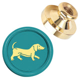 Golden Tone Wax Seal Brass Stamp Heads, for Wax Seal Stamp, Dog, 25x14.5mm