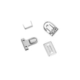 Iron Purse Push Lock Sets, Platinum, 35x25x11mm, 4 parts, each part 10pcs/set
