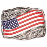 1Pc Alloy Smooth Buckles, Belt Fastener, Rectangle with Flag, Platinum, 70x90x14mm, Hole: 16x42mm