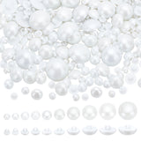 340Pcs 10 Style Plastic Shank Buttons Sets, 1-Hole, Mushroom Shape, Seashell Color, 8x8.5mm, Hole: 2.2mm