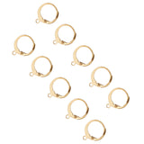 304 Stainless Steel Leverback Earring Findings, with Loop, Golden, 14.5x12mm, Hole: 1mm, Pin: 0.8x1mm, 50pcs/box
