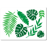 PET Plastic Hollow Out Drawing Painting Stencils Templates, Rectangle, Leaf, 297x210mm