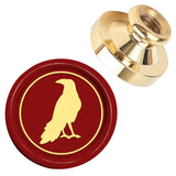 Golden Tone Wax Seal Brass Stamp Heads, for Wax Seal Stamp, Raven, 25x14.5mm