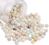 Natural Flower Amazonite Beads, Round, with Plastic Containers, 8mm, Hole: 1mm