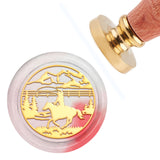 Brass Wax Seal Stamp with Handle, for DIY Scrapbooking, Horse Pattern, 3.5x1.18 inch(8.9x3cm)