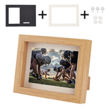 Natural Wood Photo Frames, for Tabletop Display Photo Frame, with Glass Finding, Rectangle, Peru, 231x180x160mm
