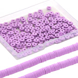 2 Strands Flat Round Handmade Polymer Clay Beads, Disc Heishi Beads for Hawaiian Earring Bracelet Necklace Jewelry Making, Plum, 6x1mm, Hole: 2mm, about 353~378pcs/strand, 17.7 inch