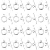100Pcs Alloy Toggle Clasps, Cadmium Free & Lead Free, Ring, Antique Silver, Ring: about 14x11x2mm, Hole: 2mm, Bar: 19x5.5x2mm, Hole: 2mm