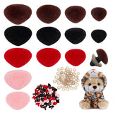 52Pcs Plastic Safety Noses, Flocky Craft Nose, for DIY Doll Toys Puppet Plush Animal Making, with 64Pcs Plastic Pads, Mixed Color, Noses: 10~14x11~19.5x15~18mm, Pin: 5~6mm; Pad: 13x3.5mm, Hole: 5mm, 128pcs/box