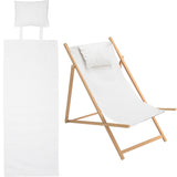 Chair Canvas Cloth, with Pillow, Beach Chair Cloth Replacement Supplies, White, 1430mm