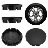 4Pcs ABS Plastic Car Wheel Center Hub Cap, Flat Round, Black, 56x13mm, Fit for 50.5mm Hole