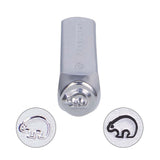 Iron Metal Stamps, for Imprinting Metal, Wood, Leather, Elephant Pattern, 64.5x10x10mm