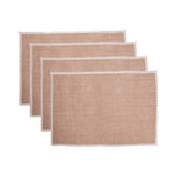 Braided Jute and Lace Non-Slip Insulation Pad, Restaurant Western Placemat, BurlyWood, 42x30x0.1cm
