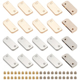20 Sets 2 Colors Zinc Alloy Belt Tip with Iron Screw, Zipper Tip Strap End Caps, Rectangle, Platinum & Golden, 1.45x3.2x0.5cm, Hole: 2.5mm, 10 sets/color