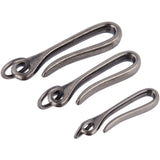 3Pcs 3 Styles Tibetan Style Alloy Hook Clasps, with Jump Rings, for Keychain Making, Antique Silver, 49.5~69x12.5~17.5x6~8.5mm, Hole: 13mm,  1pc/style