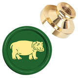 Golden Tone Brass Head, for Wax Seal Stamp DIY Scrapbooking, Hippo, 25x14.5mm