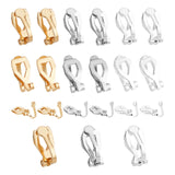 Brass Clip-on Earring Findings, Mixed Color, 12x6x8.5mm, 3colors, 20pcs/color, 60pcs