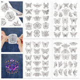 4 Sheets 11.6x8.2 Inch Stick and Stitch Embroidery Patterns, Non-woven Fabrics Water Soluble Embroidery Stabilizers, Butterfly, 297x210mmm