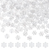 Transparent Acrylic Beads, Glitter Powder, Snowflake, Clear, 12.5x11.5x2.5mm, Hole: 1.5mm, 400pcs/box