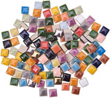 Porcelain Cabochons, Square, Mixed Color, 9~10x9~10x5~7mm, about 265pcs/box