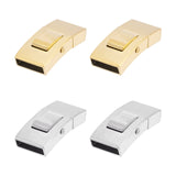 4Pcs 2 Colors Vacuum Plating 304 Stainless Steel Bayonet Clasps, Rectangle, Golden & Stainless Steel Color, 25x13mm, Hole: 10.5x3.5mm, 2pcs/color