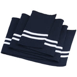 2Pcs Stripe Pattern Polyester & Spandex Ribbing Fabric for Cuffs, Waistbands Neckline Collar Trim, Baseball Sport Clothes Hem, Prussian Blue, 950x145x1.5mm