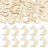 100Pcs 304 Stainless Steel Charms, Moon, Golden, 15.5x11x1mm, Hole: 1.4mm