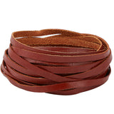 5M Flat Cowhide Leather Cord, Jewelry DIY Making Material, Coconut Brown, 5x1mm, about 5.47 Yards(5m)/Bundle