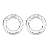 2Pcs 925 Sterling Silver Spring Gate Rings with 925 Stamp, Silver, 9 Gauge, 10x3mm, Hole: 6mm