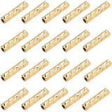 Brass Fancy Cut Beads, Column, Real 18K Gold Plated, 7x1.5mm, Hole: 0.8mm, 100pcs/box