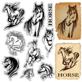 Custom PVC Plastic Clear Stamps, for DIY Scrapbooking, Photo Album Decorative, Cards Making, Stamp Sheets, Film Frame, Horse, 160x110x3mm